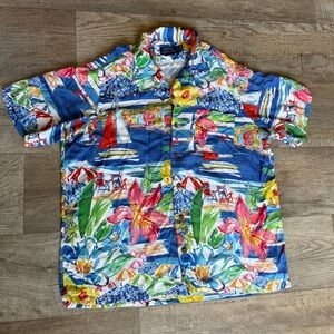 Polo by Ralph Lauren Multicolor Tropical Floral Short-Sleeve Button-Up